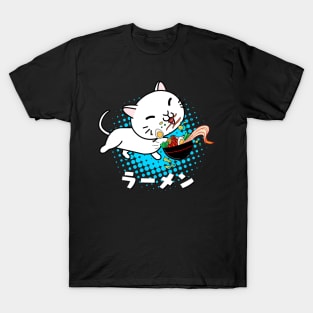 Ramen Japanese Noodles Soup Kawaii Cat T-Shirt